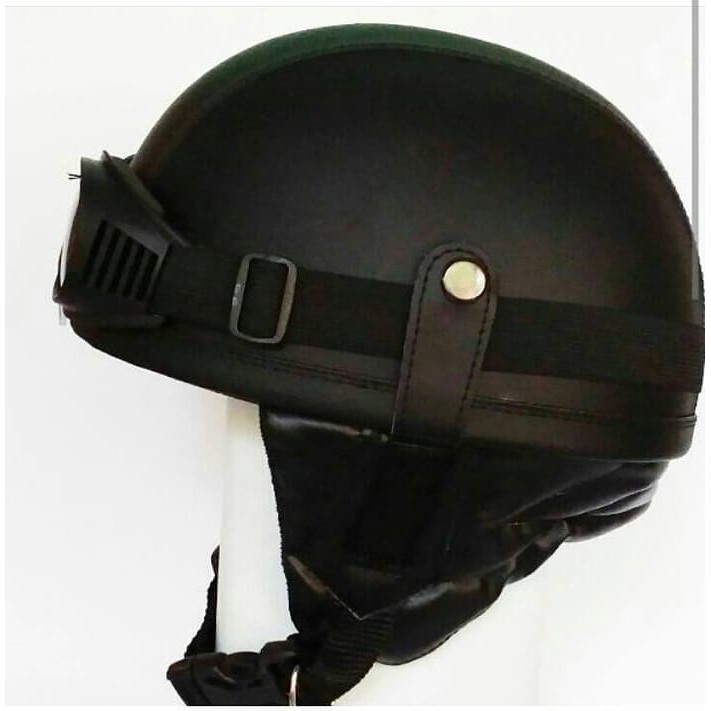 Helm Chip Chips Clup Hitam Retro Klasik Vespa