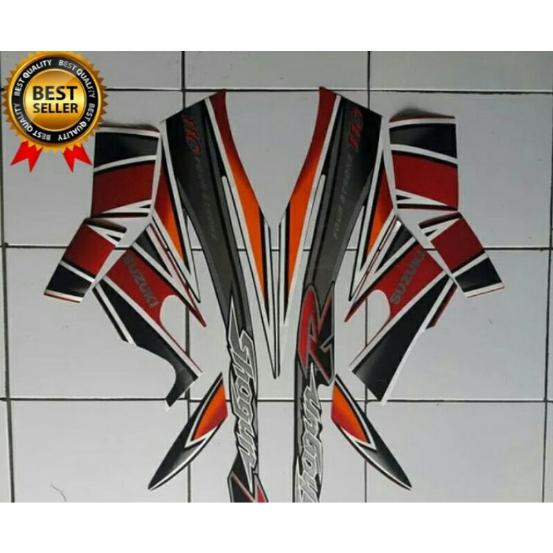 stiker lis shogun r 110 merah silver