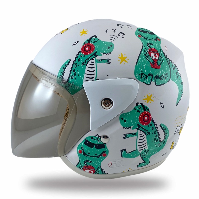 Helm Anak Karakter Kartun Motif Lucu Dino