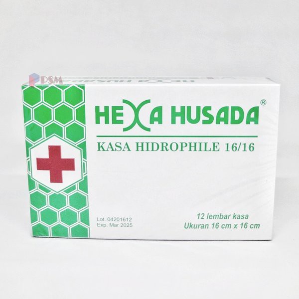 COD - Kasa Steril HEXA HUSADA Kasa Hidrofil 16 x 16 cm Onemed Box isi 12 lbr