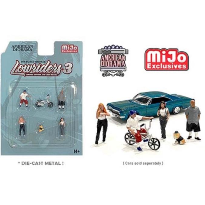 1/64 AMERICAN DIORAMA LOWRIDERS 3 MIJO EXCLUSIVES DIECAST FIGURE MINI