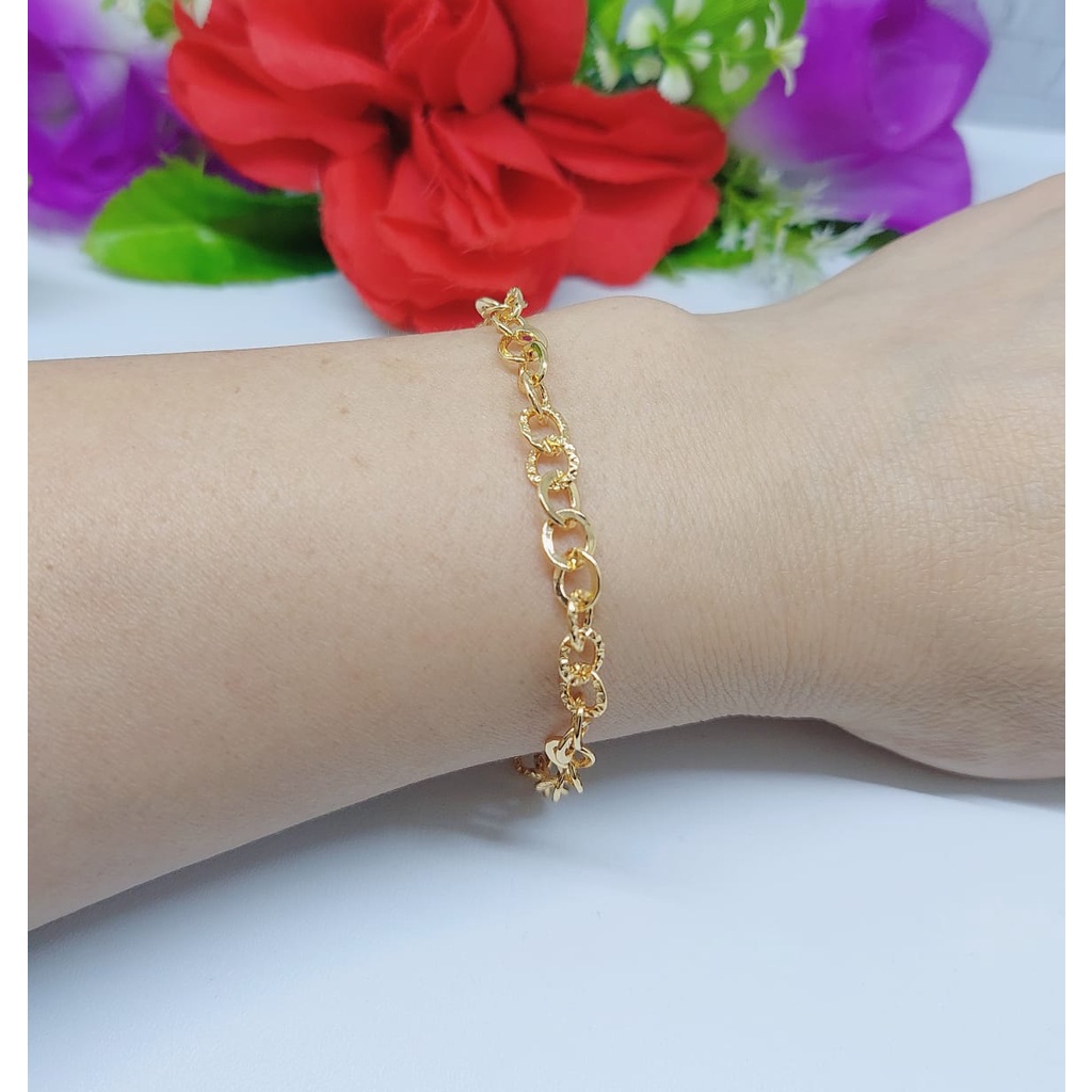 Xuping gelang kaki&amp;tangan lapis emas AN008