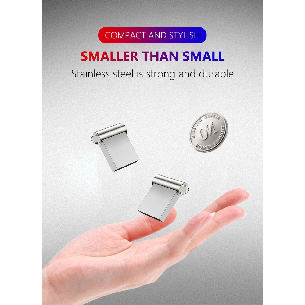 Flashdisk USB Mini Portable High Speed 4GB / 8GB / 16GB / 32GB / 64GB / 128GB Warna Hitam / Silver