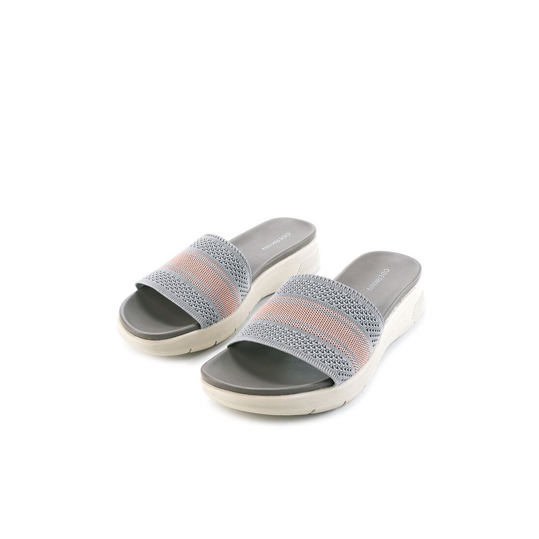 SANDAL FLAT OBERMAIN WANITA ORIGINAL SLIDE CASUAL TERBARU ABU-ABU OW02