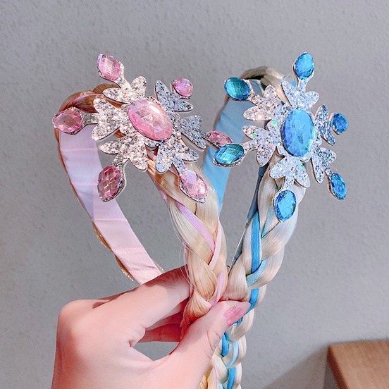 Bando Korea Anak Perempuan Aksen Elsa Frozen Aksesoris Bandana Rambut Palsu Fashion korea style Anak Bayi Lucu bahan import AK124