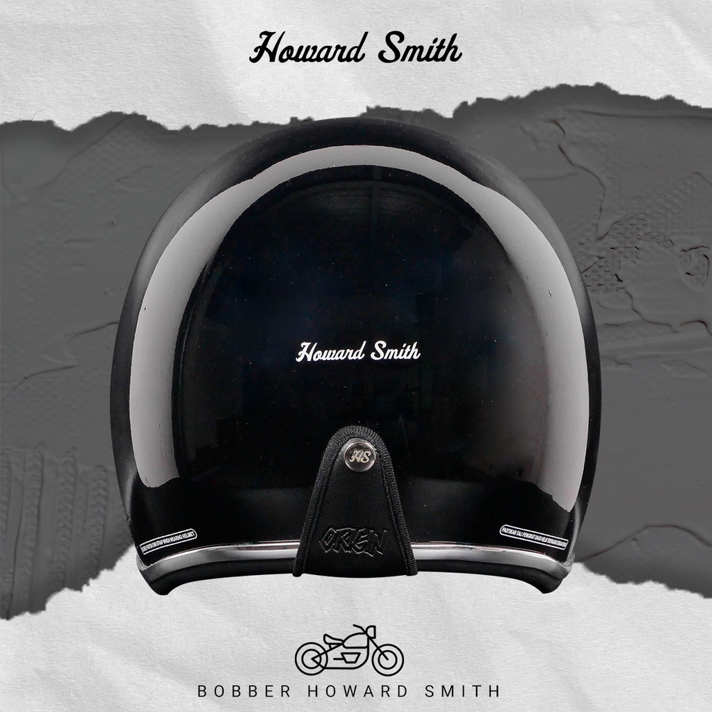 Howard Smith Bobber Retro Helm Full Face - Deep Black