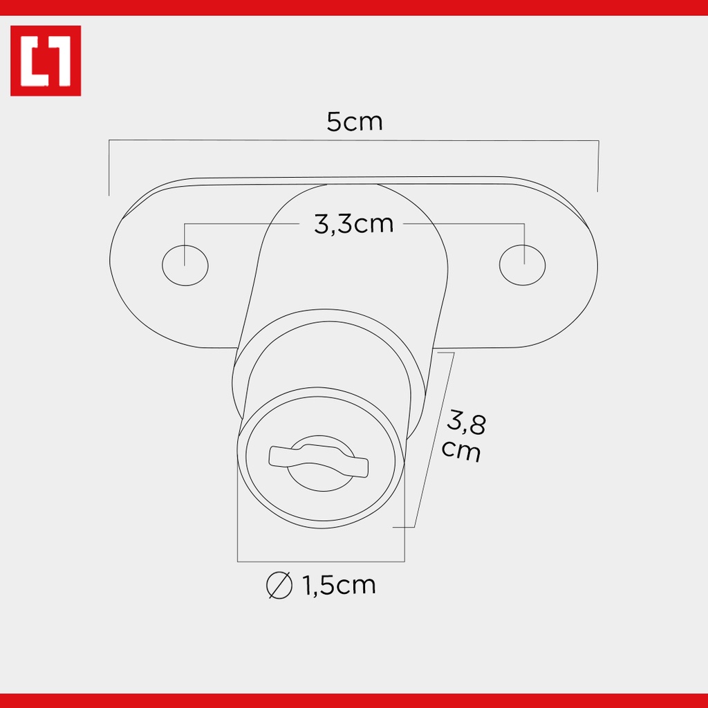 Kunci Pushlock Laci Meja Dorong Etalase  - 22mm - Weldom