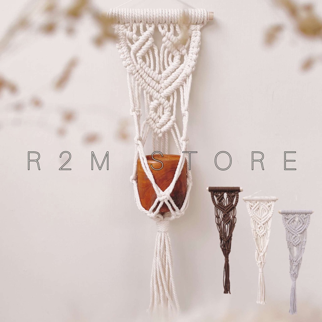 PLANT HANGER GANTUNGAN POT MACRAME / MACRAME POT GANTUNG / WALL HANGING MACRAME