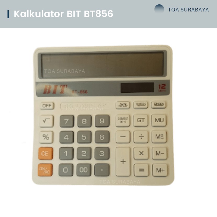 

Kalkulator Sekolah Scientific 12 Digit BIT BT856