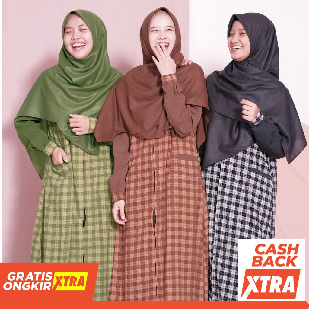 Hijab Alila Gamis Zippy Square. Gamis Remaja Baju Wanita Muslimah Dress Syari