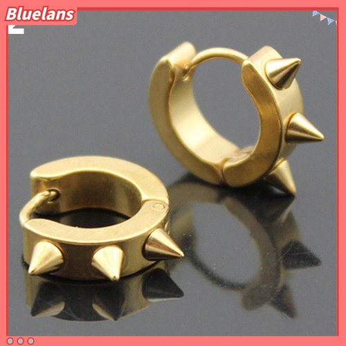 Anting Hoop Bahan Stainless Steel Gaya Punk Gothic Untuk Pria Dan Wanita