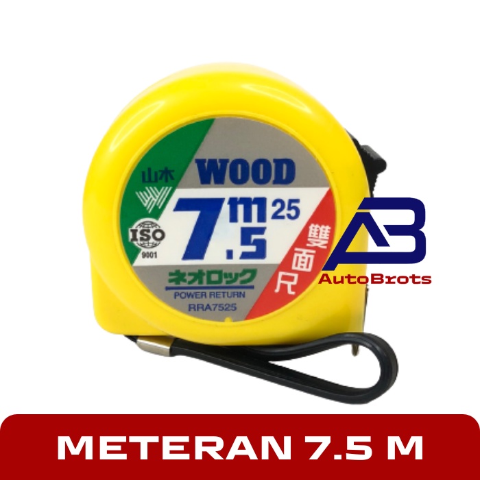 Jual WOOD Meteran 7,5 Meter Kuning Made In Taiwan Original 7,5M ...