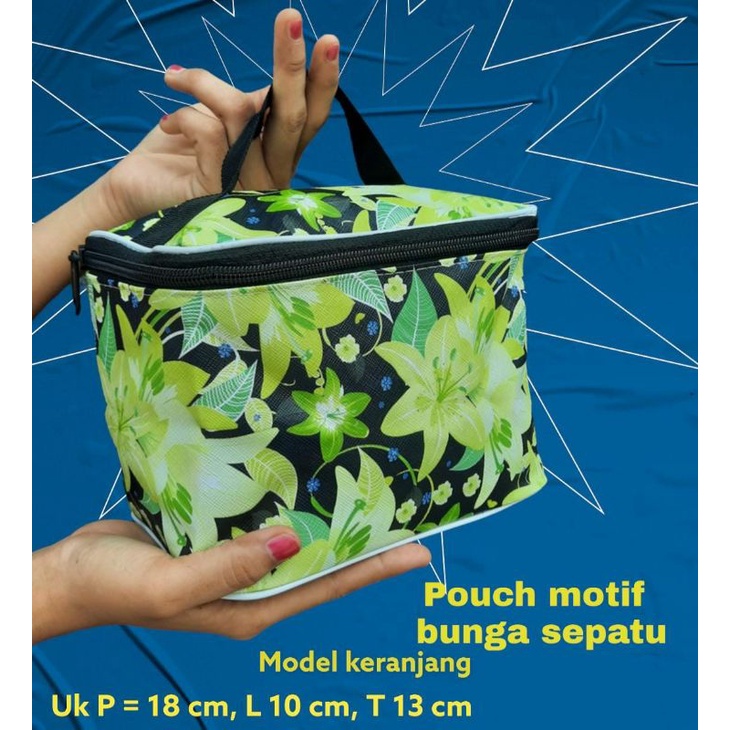 POUCH SKINCARE MOTIF MODEL KERANJANG/TAS KOSMETIK MURAH