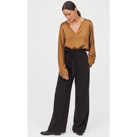 H&M Belt Trousers Pants/ Trousers brand HNM/ Celana Kantoran HNM/ Celana Casual Wide Pants