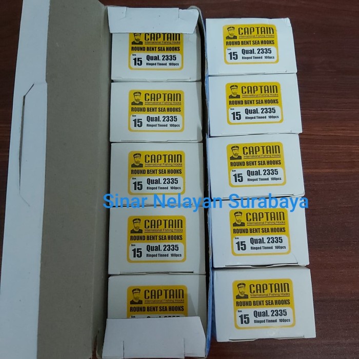 Kail mata pancing putih Captain 2335 no 15. Isi 10 kotak kecil.