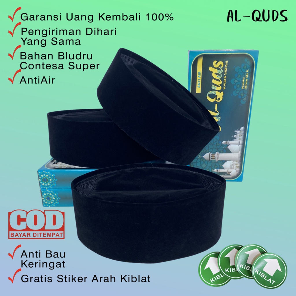 Peci Songkok Hitam AC Murah Anak dan Dewasa Grosir Peci Kopiah Hitam Polos AC