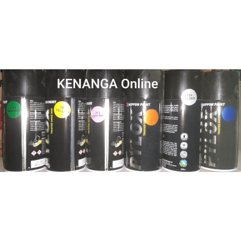 Cat Semprot PYLOX Hitam Putih DOFF Metalik MERAH KUNING HIJAU BIRU PINK