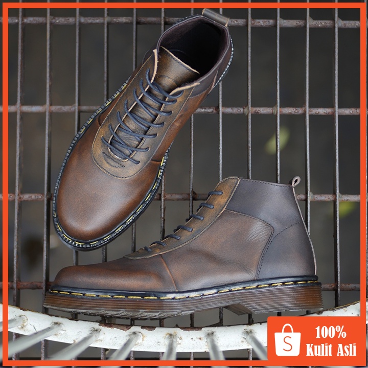 Svend 02 Camel (Kulit Asli) - Boots Pria Kulit Asli Kasual Semi Formal - Boot Kulit Sapi Asli