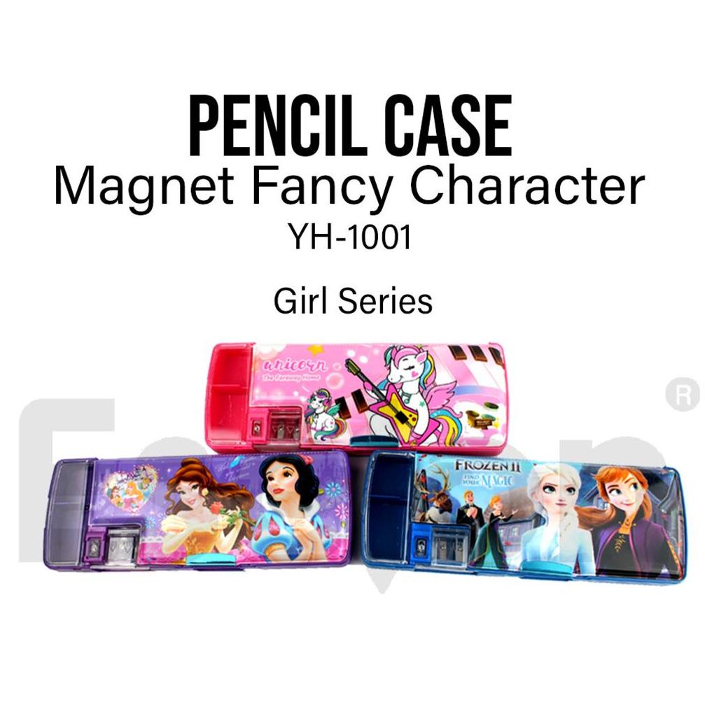 

c7✦Stok Banyak Kotak Pensil Magnet+2 sz rautan 1001 fancy karakter J94