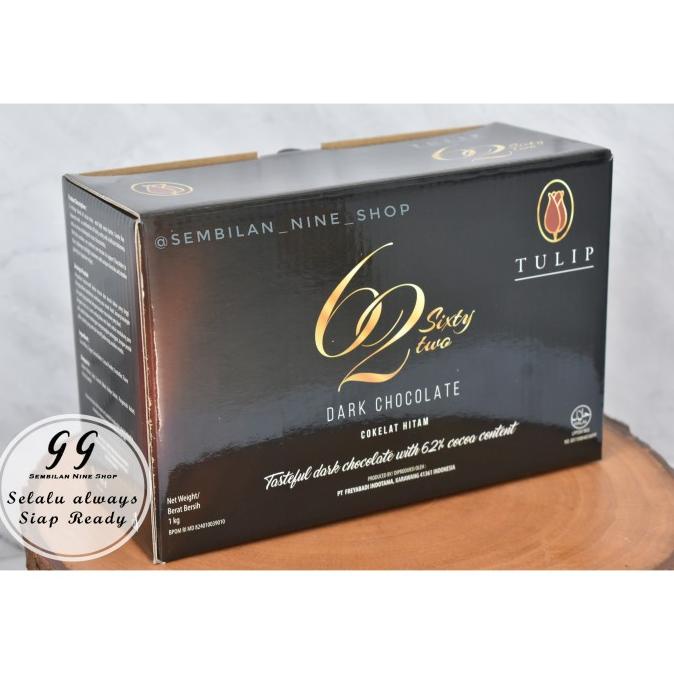 

Tulip Dark Chocolate Couverture 62% 1 Kg Coklat Coin Kancing TERBARU Kode 827