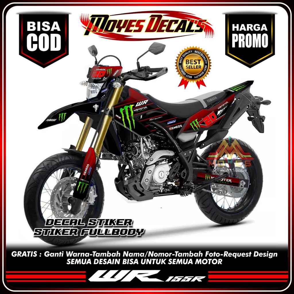 Bisa COD Decal Yamaha WR 155 Monster Full Body / Stiker Yamaha Wr 155