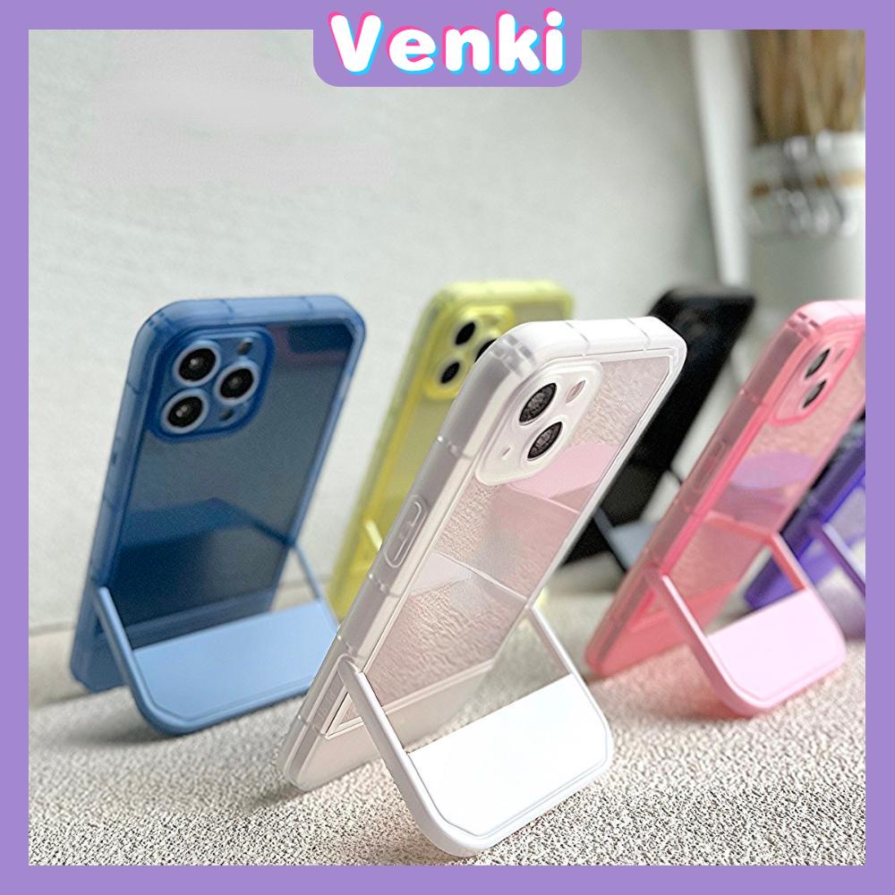 iPhone Case Silicone Soft Cover Folding Stand Clear Candy Color Airbag Shockproof Camera Cover Protection Compatible For iPhone 11 iPhone 13 Pro Max iPhone 12 Pro Max iPhone 7 Plus