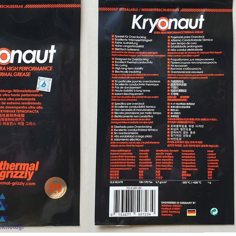 ➺ Thermal Grizzly Kryonaut Thermal Paste 1 Gram ➨