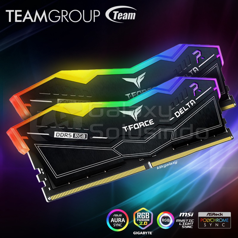 TEAM T-Force Delta RGB (2x16) 32GB DDR5 kit 6400MHz - Black Memory RAM