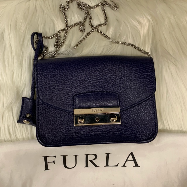 PRELOVED FURLA MINI JULIA NAVY AUTH
