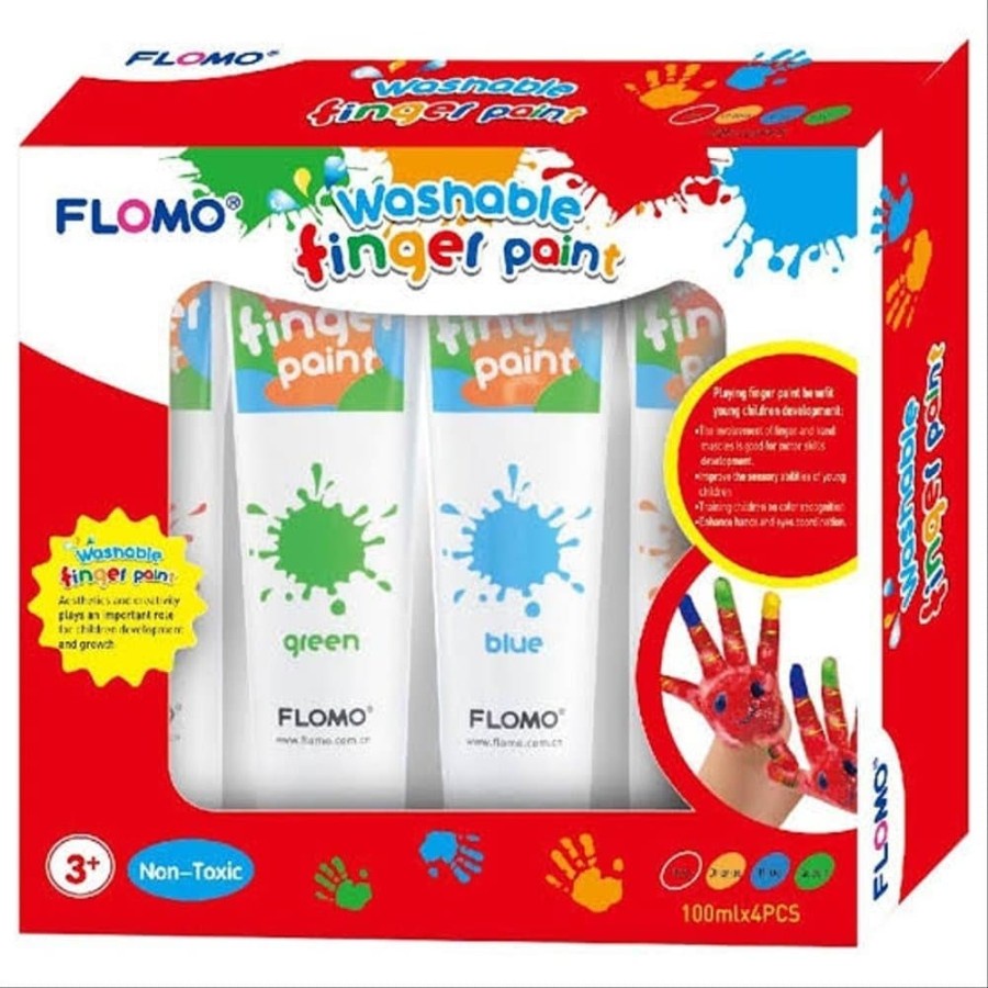 Flomo Washable Finger Paint Set 100mlx4pcs