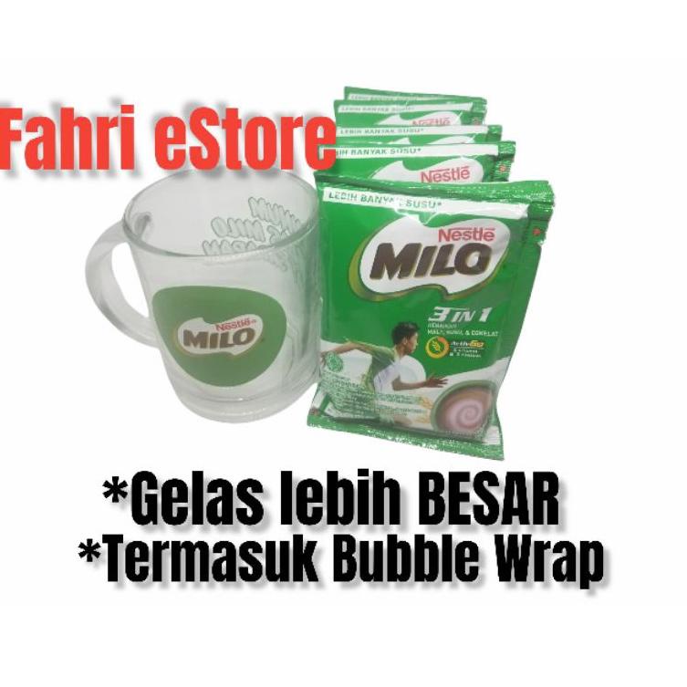 

[KODE DJ84] Milo 3 in 1 - 10 sachet - Free Gelas/Box