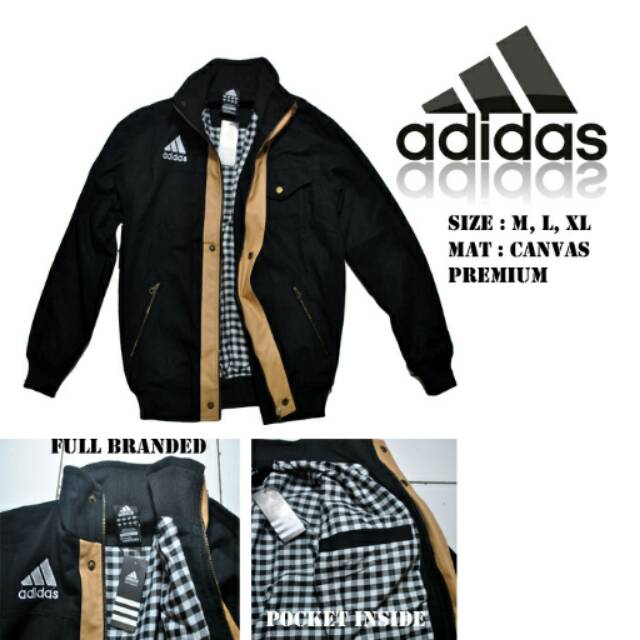 JAKET ADIDAS KANVAS PREMIUM - JAKET MOTOR - JAKET KEREN