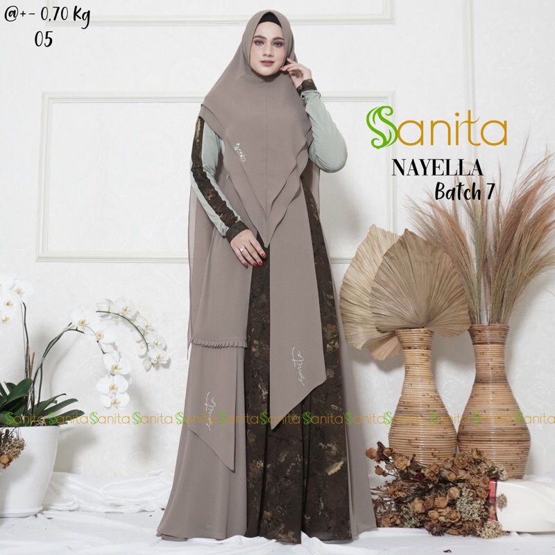Gamis Syari Nayella Batch 7 Original By Sanita (READY SIAP KIRIM)