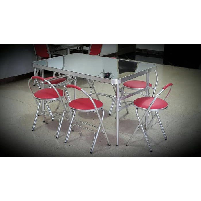 meja lipat aluminium meja stainless kaki lipat meja cafe kursi kantin