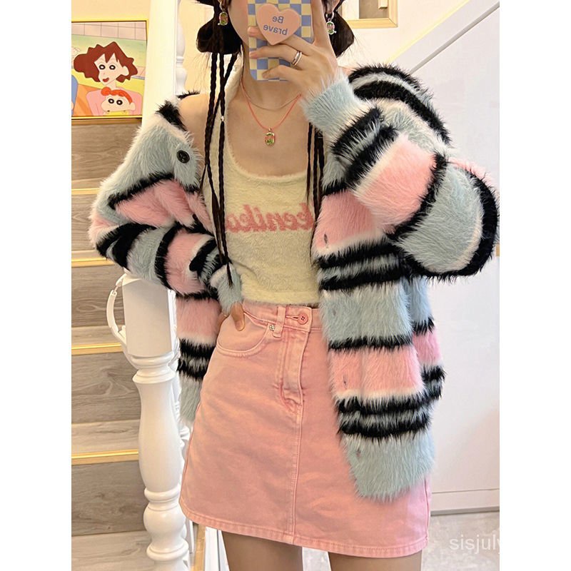 #Sisjuly# Atasan sweater kardigan rajutan longgar dan ramping wanita awal musim gugur yang baru untu