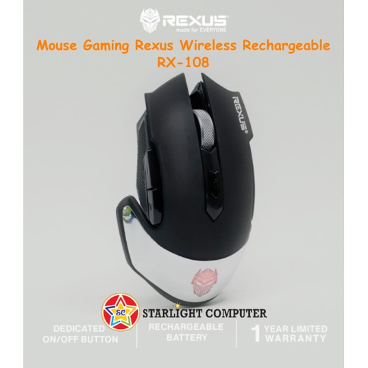 Mouse Gaming Rexus Wireless Rechargeable RX-108 (silent)
