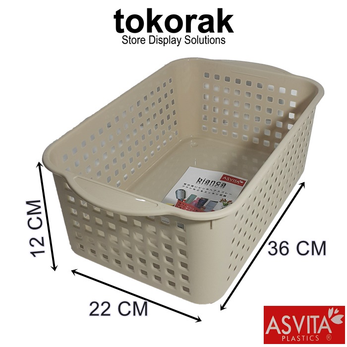 KERANJANG BIANCA BK-184 ASVITA STORAGE BASKET KERANJANG PLASTIK SEGI