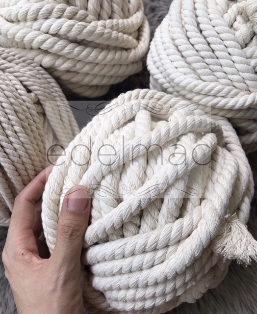 Tali Katun Macrame Natural uk Besar 1ply dan 3ply