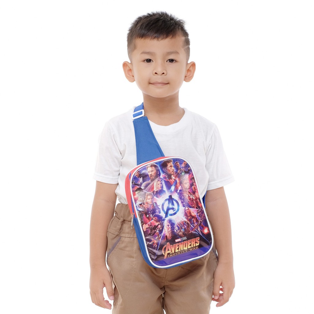 Tas Aanak Tas Selempang Anak Tas slempang Anak Unisex Cowok Cewek Motif SUPER HERO