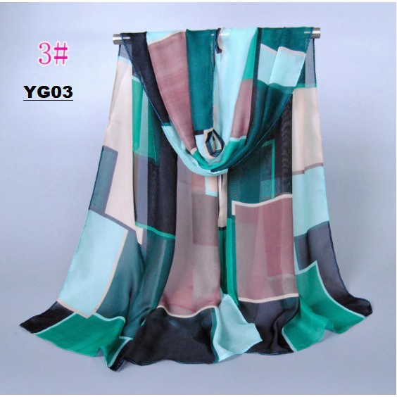 Syal Soft Chiffon Geometric YG