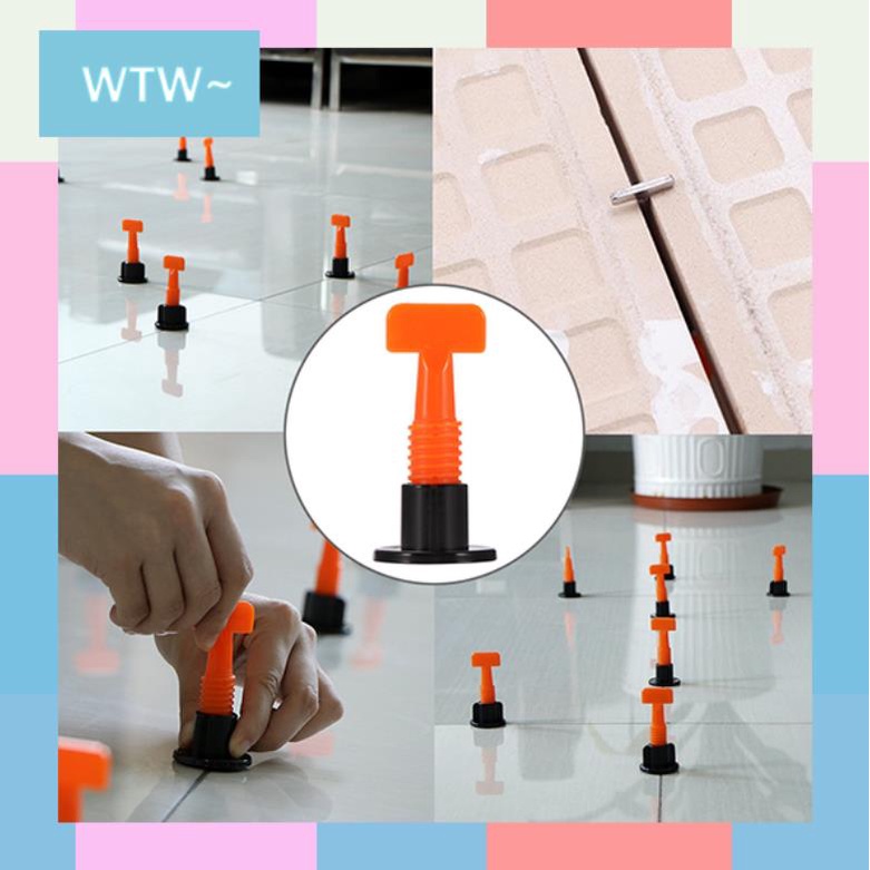 WTW 50 PCS Alat Perata Pasang Keramik Model Putar Granit Tile Leveling System Spacer Bisa Dipakai Ulang