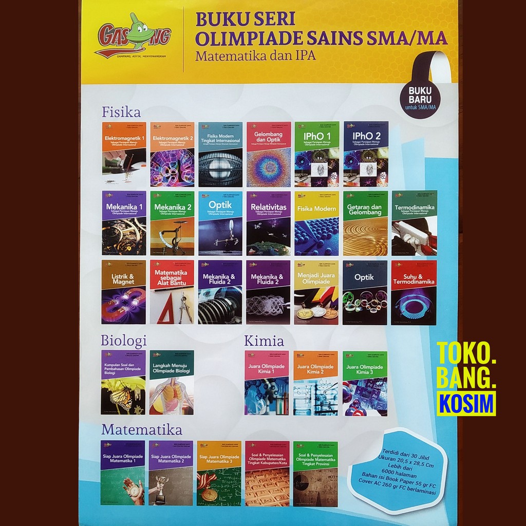 Jual Buku Seri Olimpiade Sains Mipa Smama Fisikamatematikabiologikimiaprof Yohanes Surya 3050