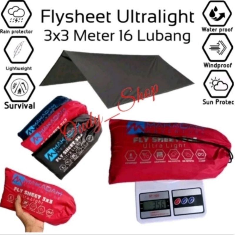 Flysheet Tenda Ultralight 3x3 Meter