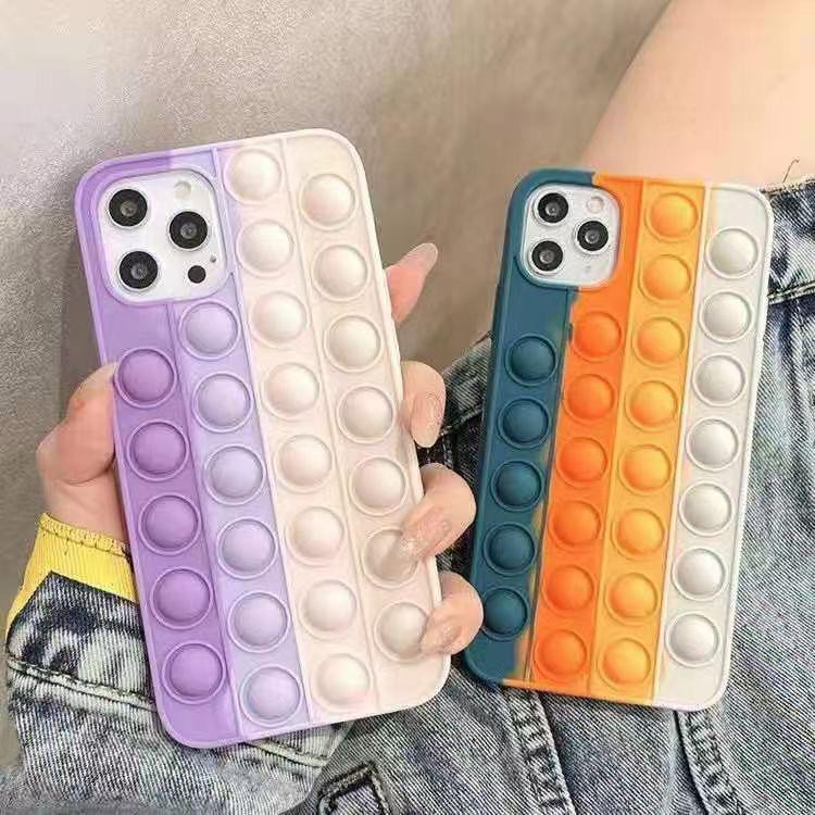 Soft Case hp pop it rainbow iPhone 11 Pro Max casing silikon boba lucu reliver stress