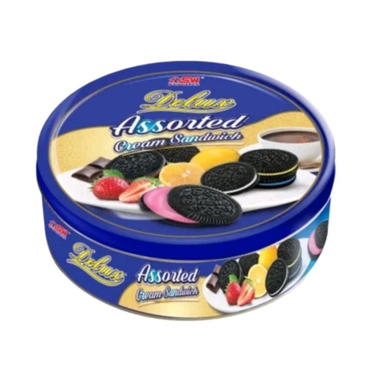 Jual Delux Assorted Cream Cookies 250g Biskuit Oreo Sandwich Kue Kaleng Manis Enak Aneka Ragam