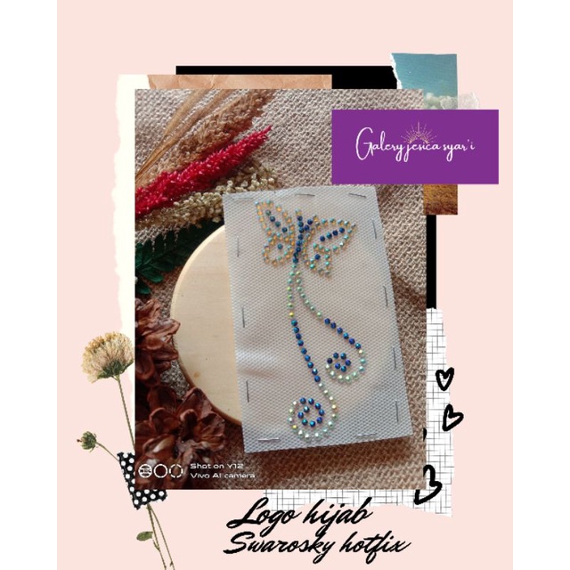 BEST SELLER LOGO HIJAB SWAROSKY HOTFIX