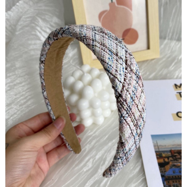 Bando Bandana Korea Wanita / Bando Rata Trendy Tweed Trenton