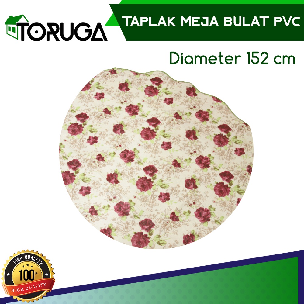 TAPLAK ALAS MEJA MAKAN TAMU BULAT ANTI AIR BAHAN PVC 150x150cm