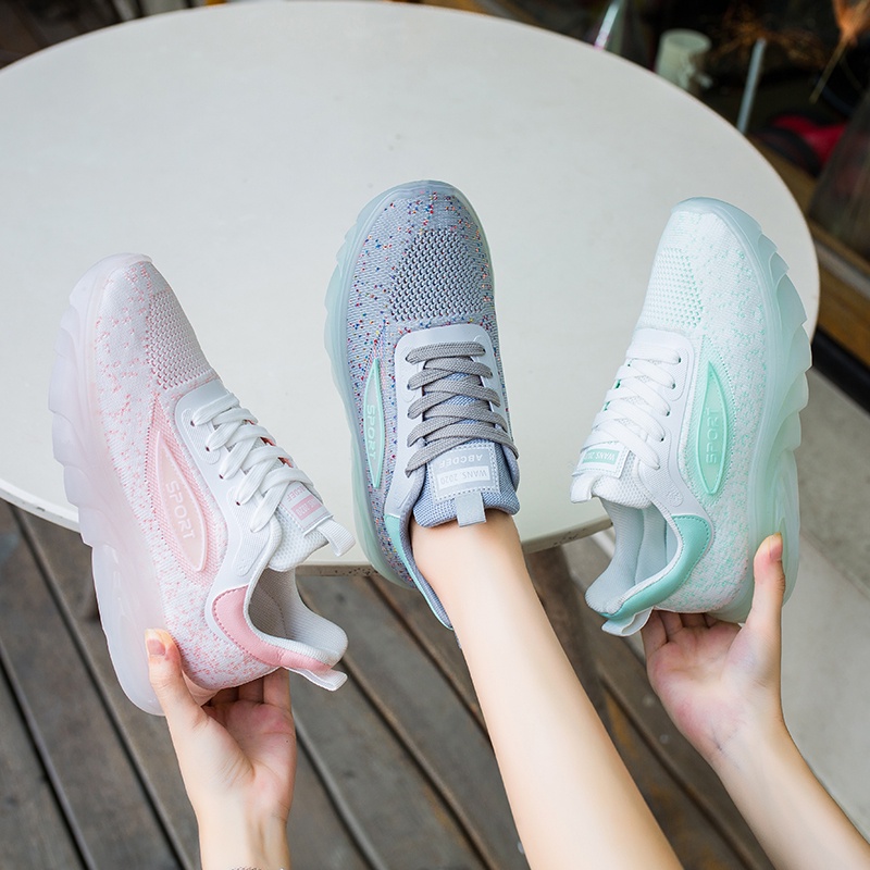 DENDEN.ID Sepatu Olahraga Wanita Reflektif Korea Style Casual Import