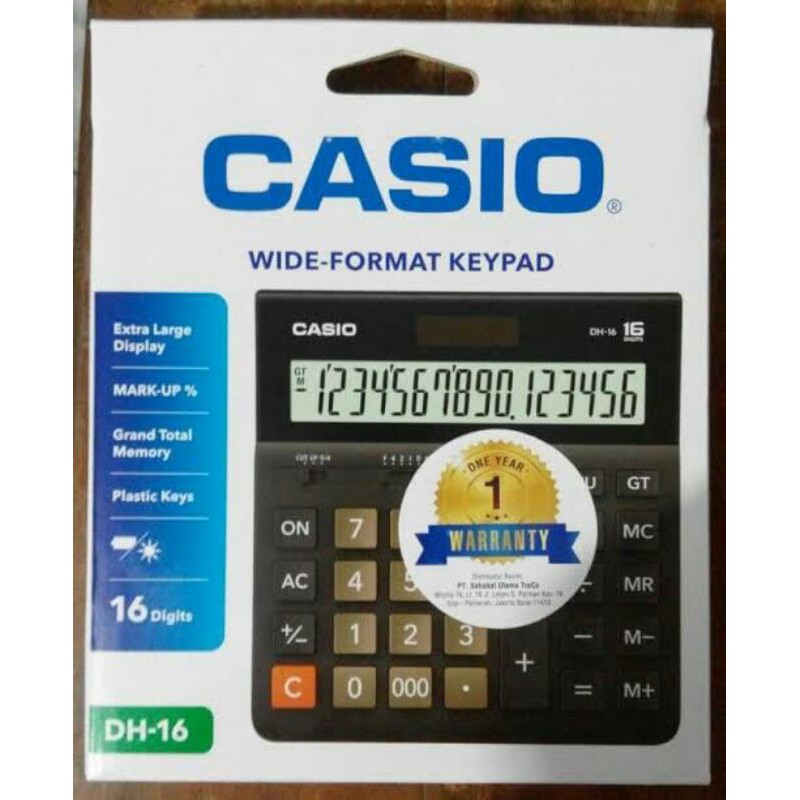 

casio kalkulator calculator casio meja dagang dh-16 dh16 original garansi resmi